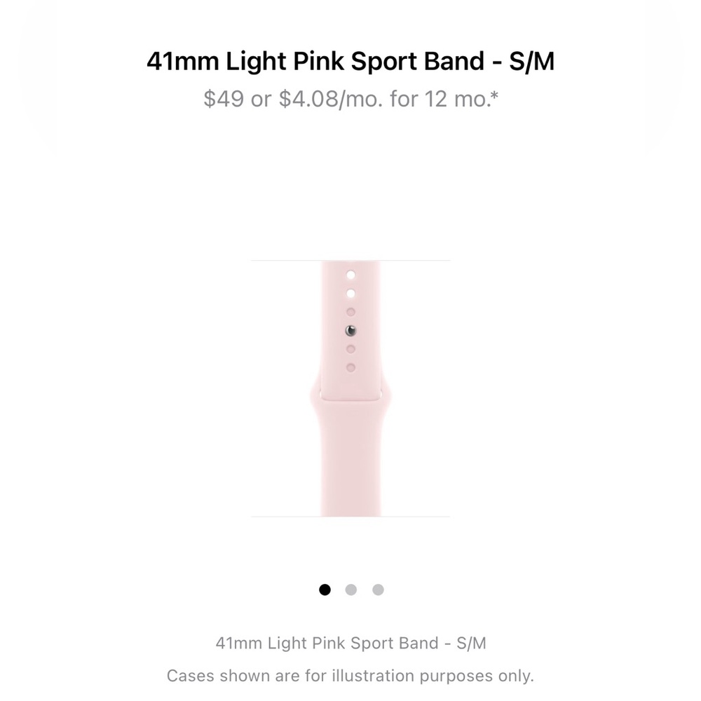 Apple Watch Sport band, light pink S/M